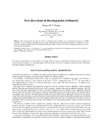 New Directions in Floating-Point Arithmetic