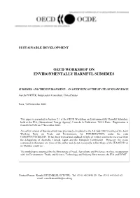 Oecd Workshop on Environmentally Harmful Subsidies
