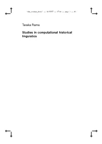 Taraka Rama Studies in Computational Historical Linguistics