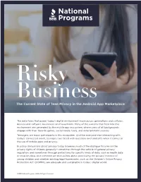 The Current State of Teen Privacy in the Android App Marketplace