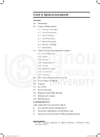 UNIT 8 Behaviourism*