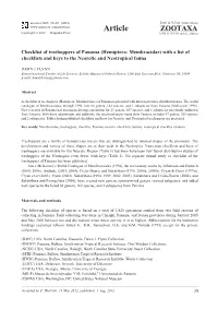 Hemiptera: Membracidae) with a List of Checklists and Keys to the Nearctic and Neotropical Fauna