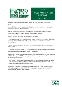 Irfu Rugby Participation Roadmap 2021/2022