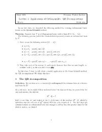 Lecture 4: Applications of Orthogonality: QR Decompositions Week 4 UCSB 2014