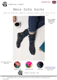 Mens Sofa Socks - a Simple Sock Pattern with a Ribbed Knit, Using Alegria Grande to Create a Thick, Cosy Sock –