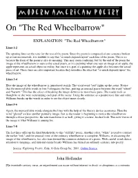 On "The Red Wheelbarrow"