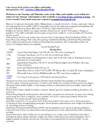 Our Tuesday and Thursday Series of Day Hikes and Rambles, Most Within Two Hours of Lake Oswego