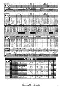Super Legue (W) Šansa Poluvreme 2+ 1 X 2 1X 12 X2 1-1 X-1 X-X X-2 2-2 1 X 2 0-2 2-3 3+ 4+ 5+    1P