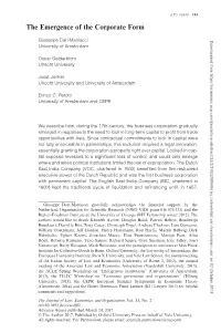 The Emergence of the Corporate Form