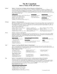 The Rx Consultant Index to Volume XVIII (2009 Issues)