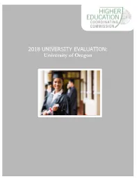 2018 UNIVERSITY EVALUATION: University of Oregon