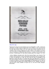 About This Copy Following the Finding of Two Old Fireplaces of Huts At