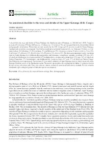 An Annotated Checklist to the Trees and Shrubs of the Upper Katanga (D.R