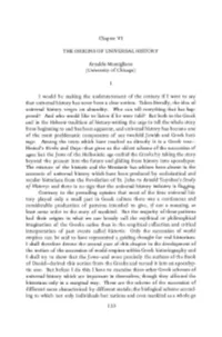 Chapter VI the ORIGINS of UNIVERSAL HISTORY
