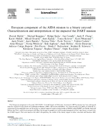 European Component of the AIDA Mission to a Binary Asteroid: Characterization and Interpretation of the Impactof the DART Mission