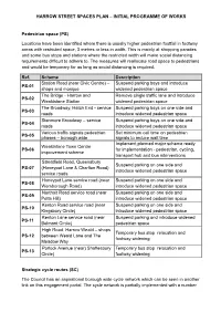 Harrow Street Spaces Plan – Initial Programme of Works