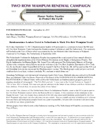Haudenosaunee Leaders Travel to Netherlands to Mark Two Row Wampum Treaty