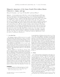 Magnetic Signature of the Lunar South Pole-Aitken Basin: Character, Origin, and Age Michael E
