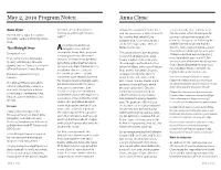 May 2, 2019 Program Notes: Anna Clyne