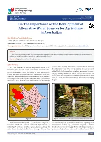 On the Importance of the Development of Alternative Water Sources for Agriculture in Azerbaijan