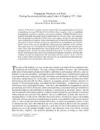Printing Discovered and Intercepted Letters in England, 1571–1600