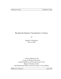 Reading the Quranic Conception(S) of Justice