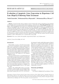 RESEARCH ARTICLE Evaluation of Apoptotic Gene Expression In