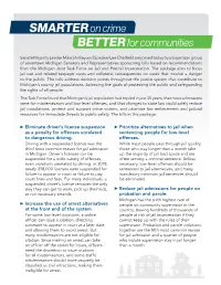 Smarter on Crime, Better for Communities