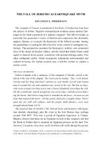 The Fall of Jericho As Earthquake Myth