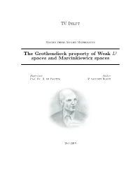 The Grothendieck Property of Weak L Spaces and Marcinkiewicz Spaces