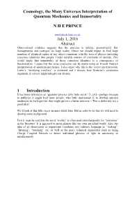 The Parallel Universes Interpretation of Cosmology