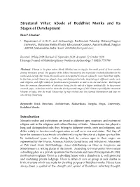Abode of Buddhist Monks and Its Tages of Development