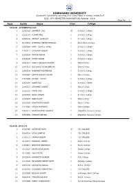 DIBRUGARH UNIVERSITY Successful Candidates Securing First Class Major in Various Subjects of B.SC