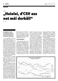 „Heielei, D'csv Ass Net Méi Derbäi!“