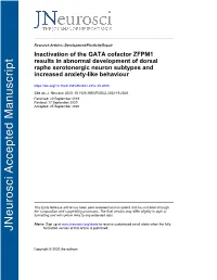 Inactivation of the GATA Cofactor ZFPM1 Results in Abnormal