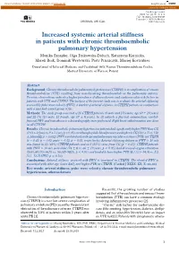 Increased Systemic Arterial Stiffness in Patients with Chronic