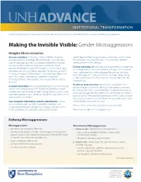 Making the Invisible Visible: Gender Microaggressions