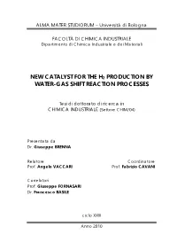 New Catalyst for the H2 Production by Water-Gas Shift Reaction Processes