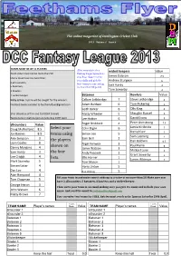 Select Your Teams Using the Players Shown on the Four Lists