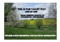 The Glyme Valley Way, Step by Step