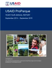 USAID Proparque YEAR FOUR ANNUAL REPORT