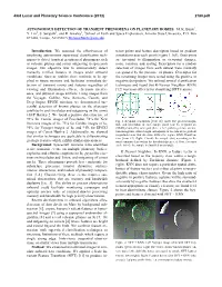 Autonomous Detection of Transient Phenomena on Planetary Bodies