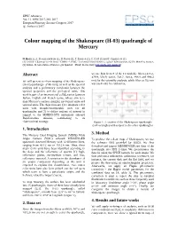 Colour Mapping of the Shakespeare (H-03) Quadrangle of Mercury
