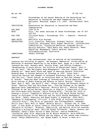 DOCUMENT RESUME Proceedings of the Annual Meeting of The