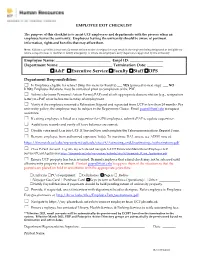 Employee Exit Checklist