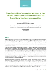 Framing Cultural Ecosystem Services in the Andes: Utawallu As Sentinels of Values for Biocultural Heritage Conservation