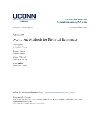 Monotone Methods for Distorted Economies Manjira Datta Arizona State University