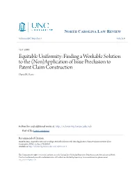(Non)Application of Issue Preclusion to Patent Claim Construction Daniel R