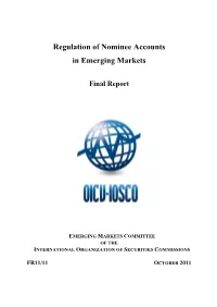 Regulation of Nominee Accounts in Emerging Markets