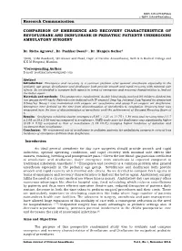 Research Communication COMPARISON of EMERGENCE
